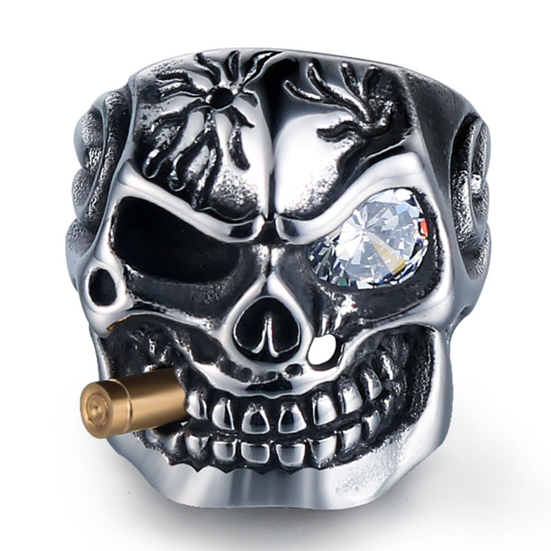Men's Punk Skull Titanium Steel Ring