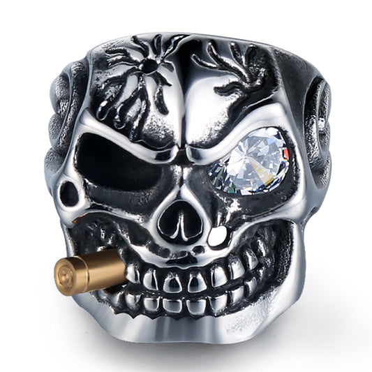 Men's Punk Skull Titanium Steel Ring