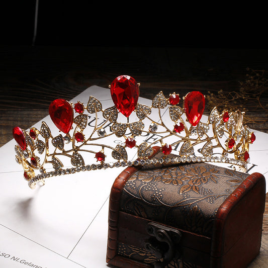 Regal Golden Leaves Bridal Crown