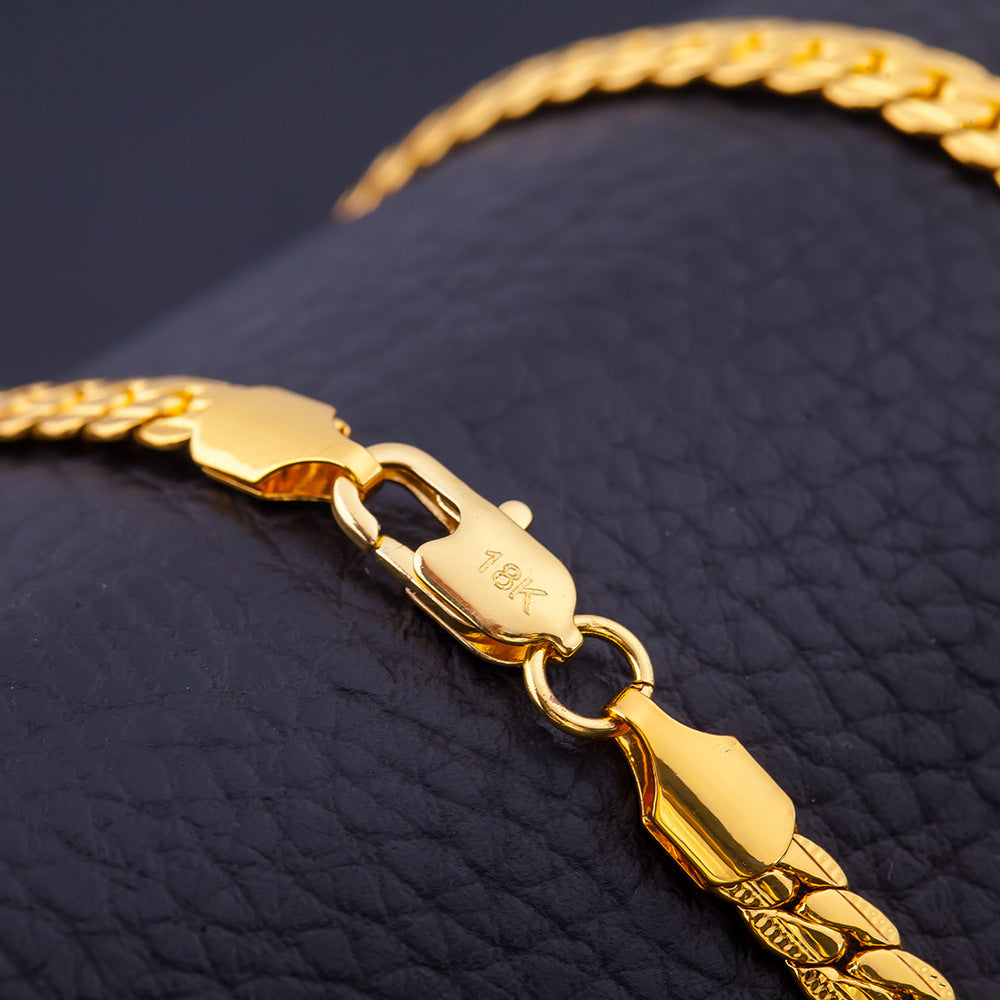 Lustrous 18K Gold Plated Snake Chain Necklace