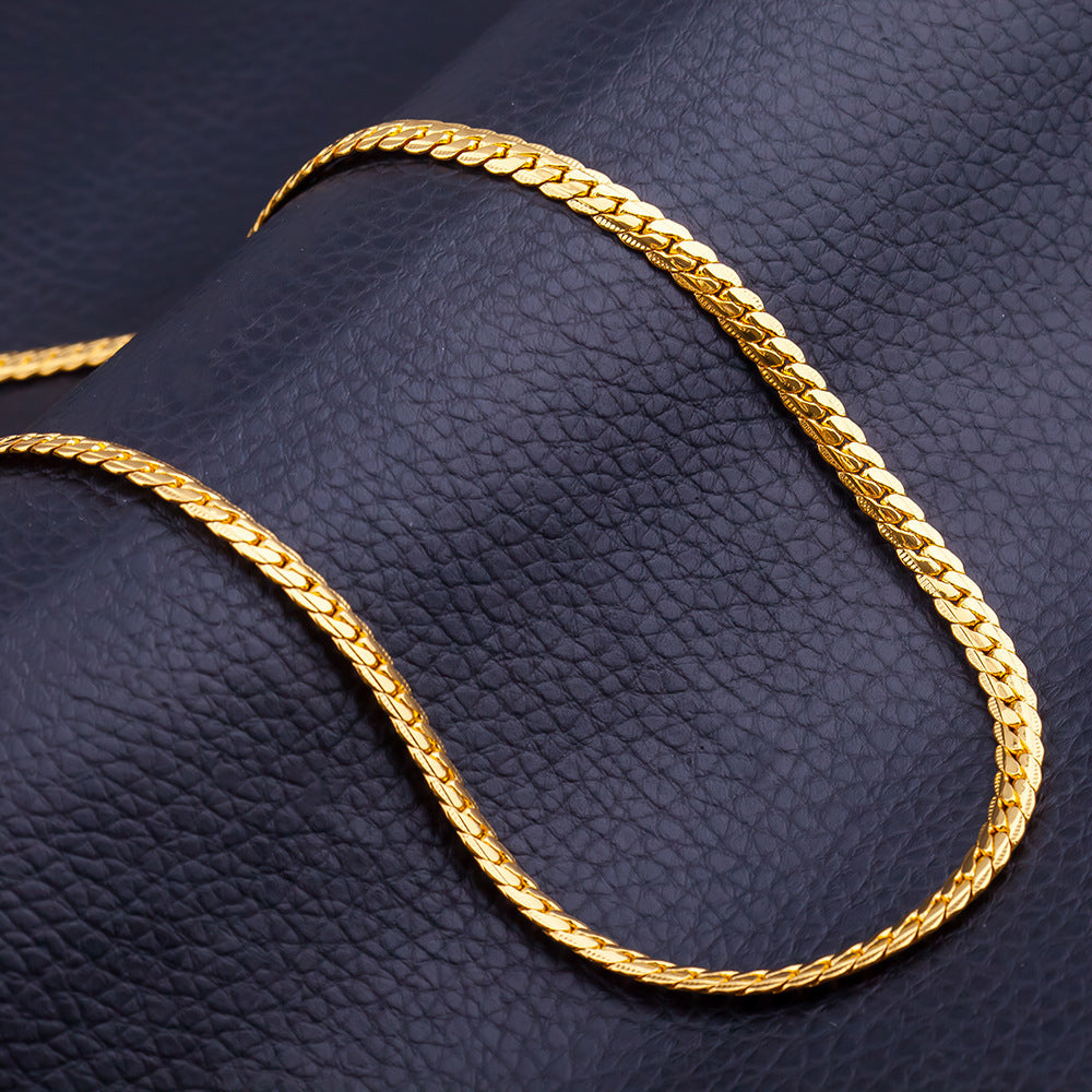 Lustrous 18K Gold Plated Snake Chain Necklace