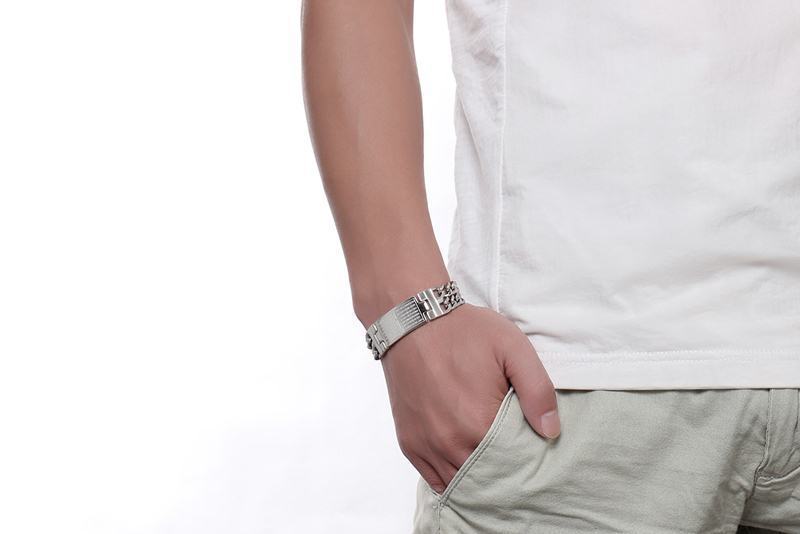 Men's Titanium Steel Cross Scripture Bracelet