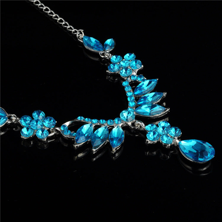Radiant Simulated Diamond Bridal Jewelry Set