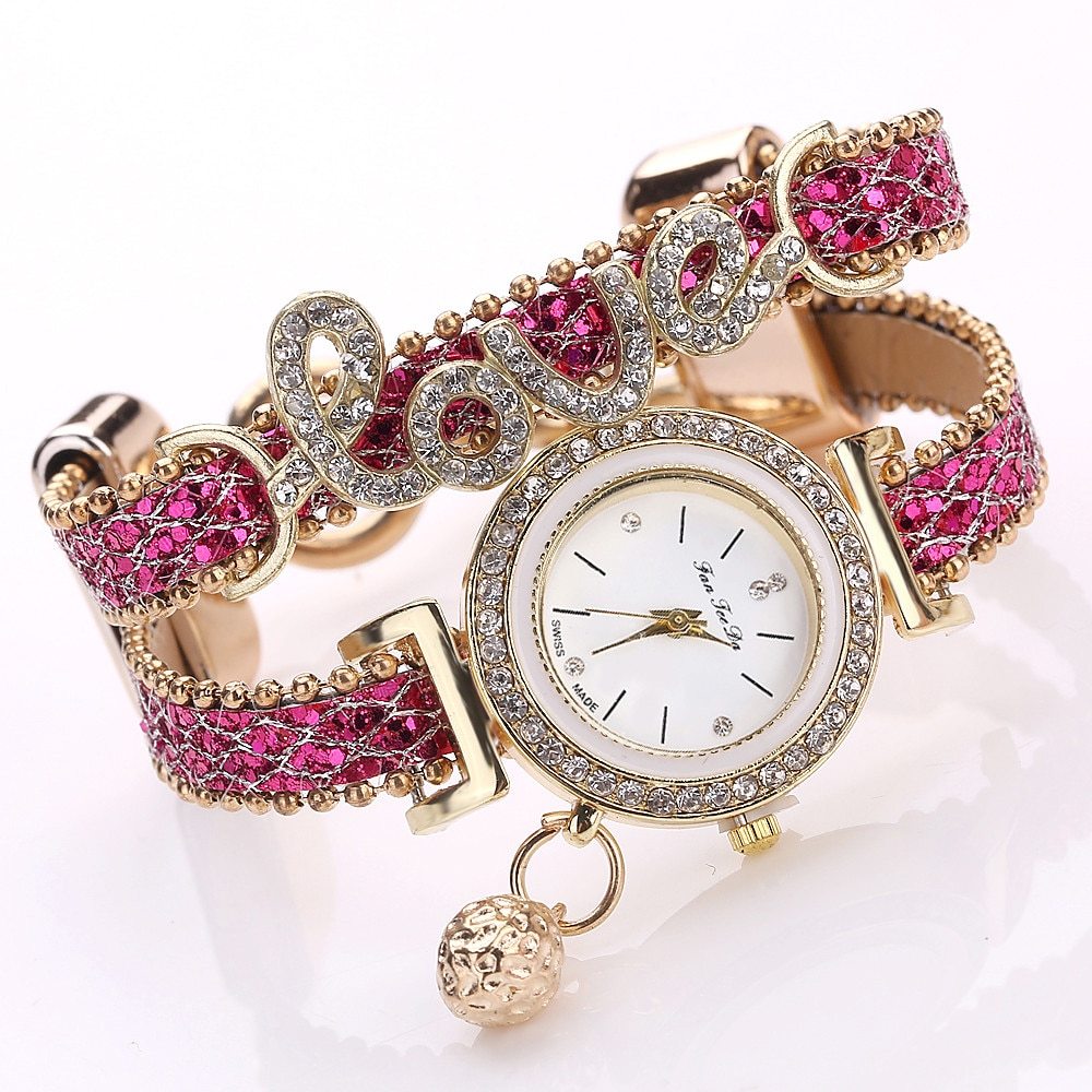 FanTeeDa Rhinestone Bracelet Watch for Women