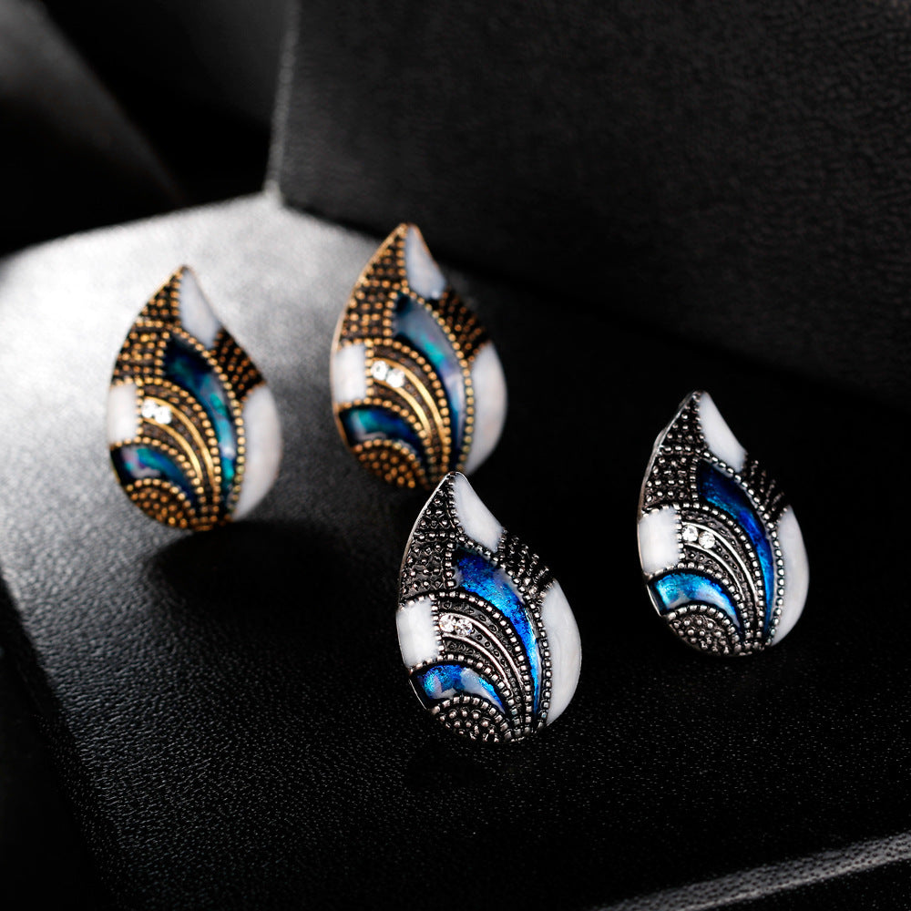 Elegant Paua Shell Water Drop Jewelry Set
