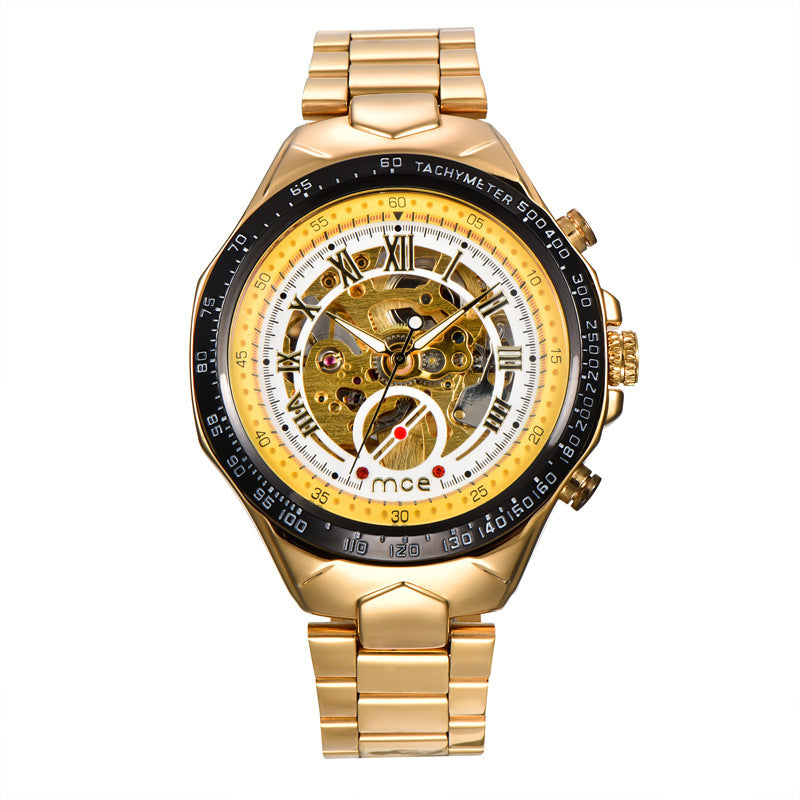 Men's Luxury Gold Skeleton Automatic Mechanical Watch