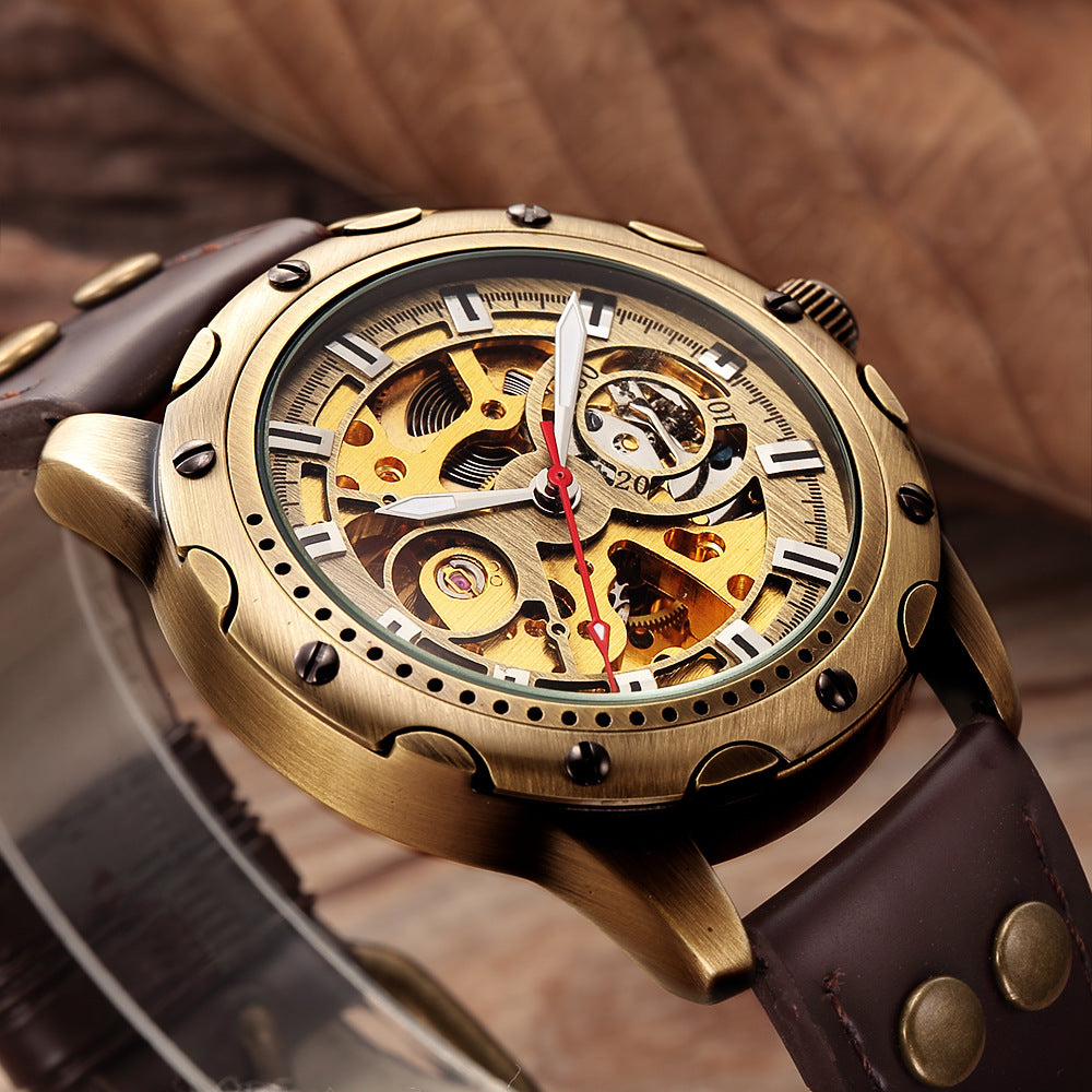 Men's Skeleton Steampunk Automatic Mechanical Watch