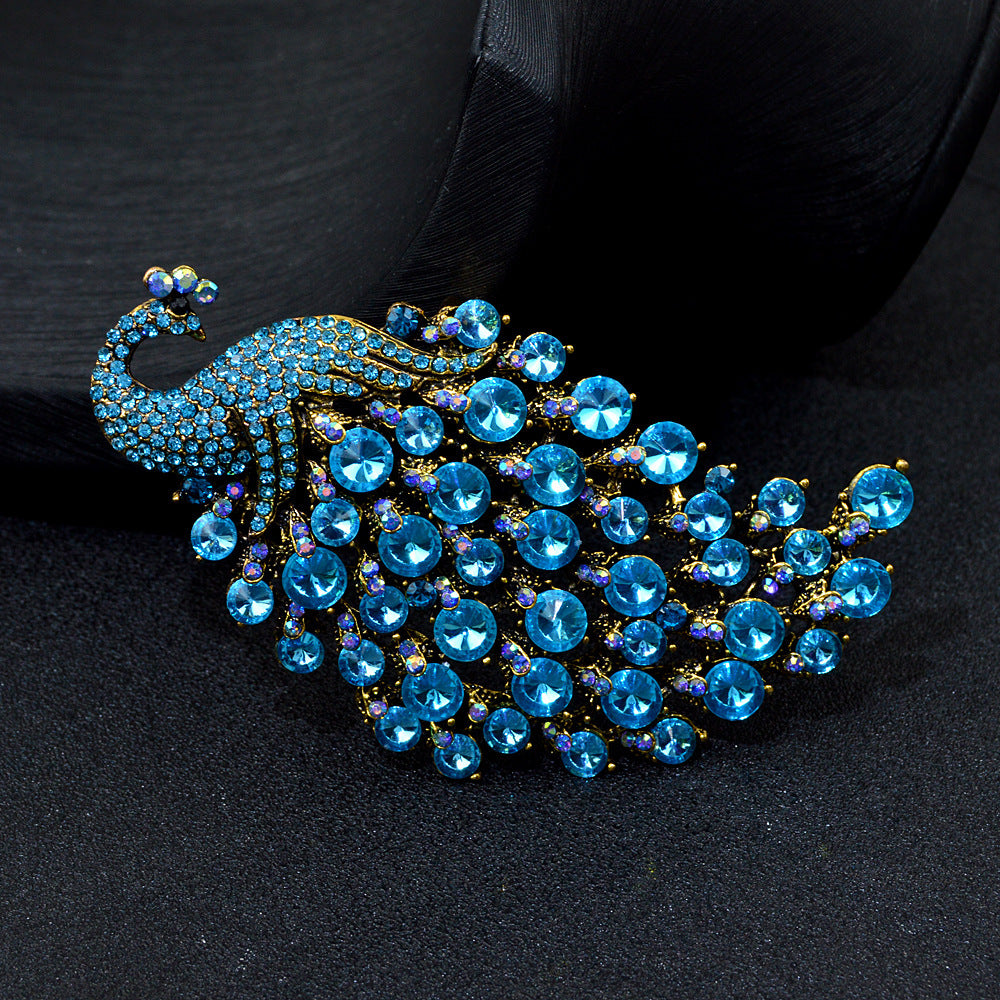 Colorful Peacock Metal Brooch