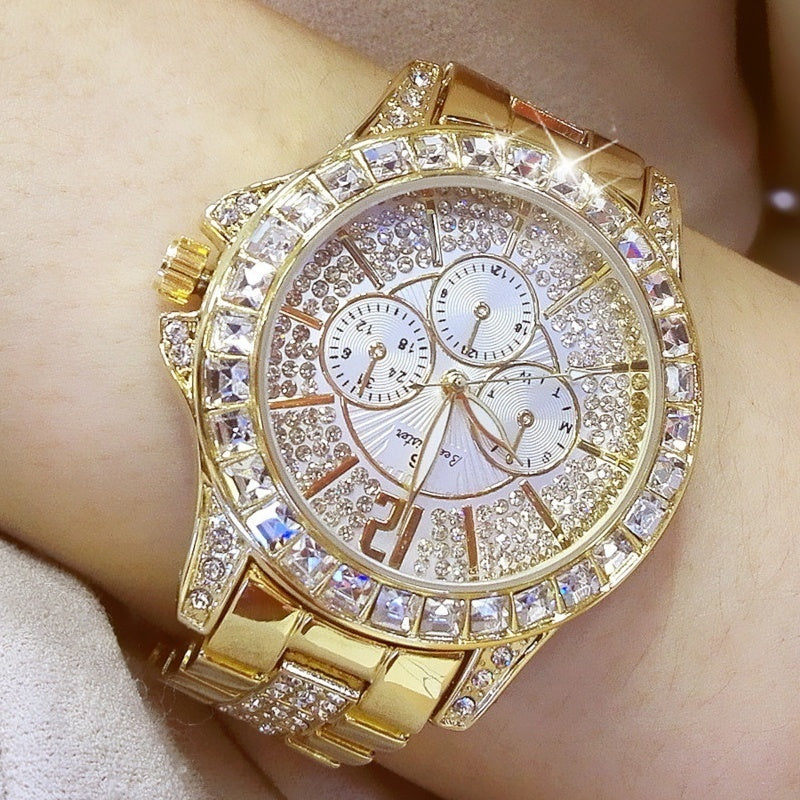 Shimmering Square Rhinestone Watch