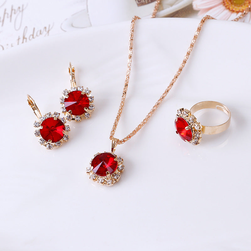 Dazzling Round Rhinestone Jewelry Set