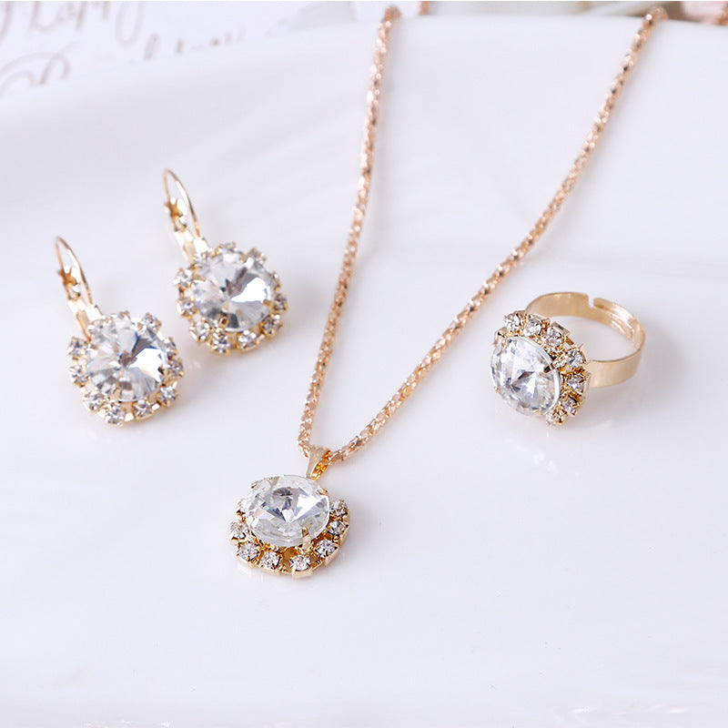 Dazzling Round Rhinestone Jewelry Set