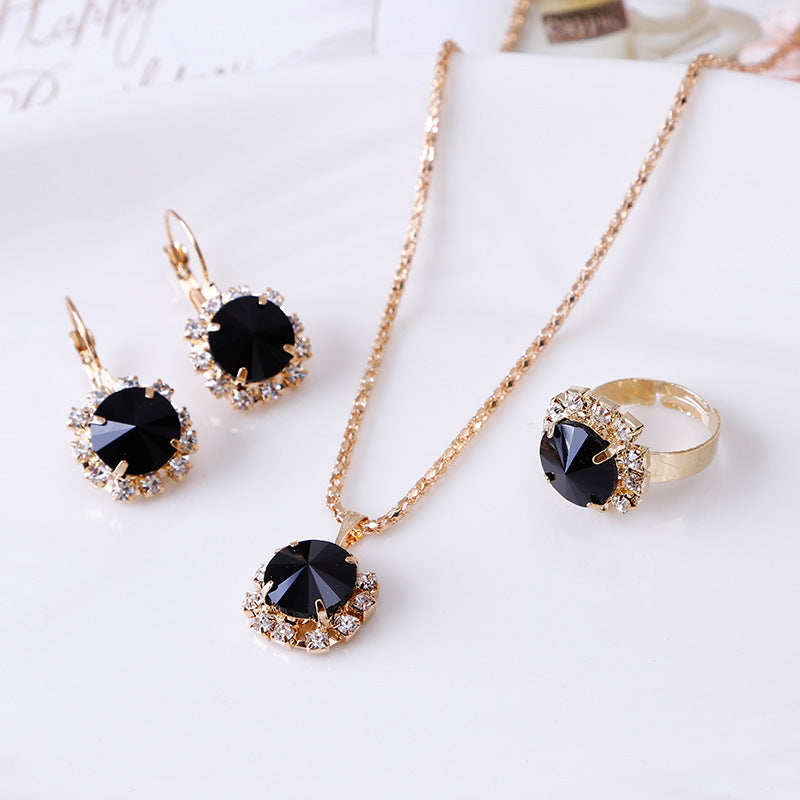 Dazzling Round Rhinestone Jewelry Set