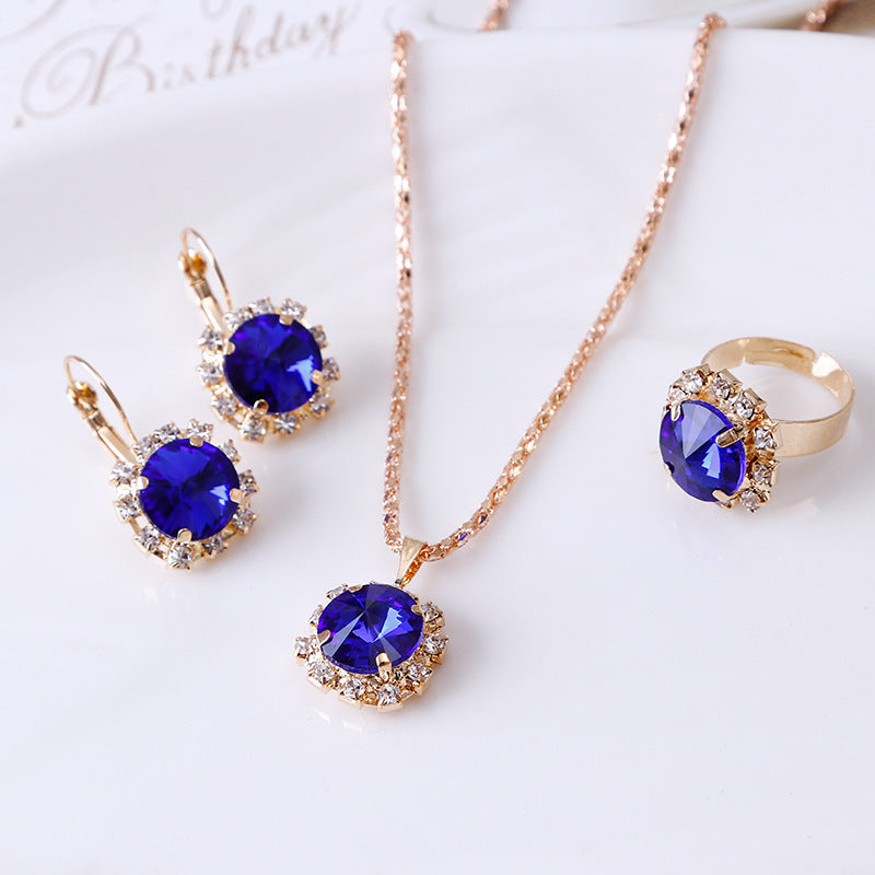 Dazzling Round Rhinestone Jewelry Set