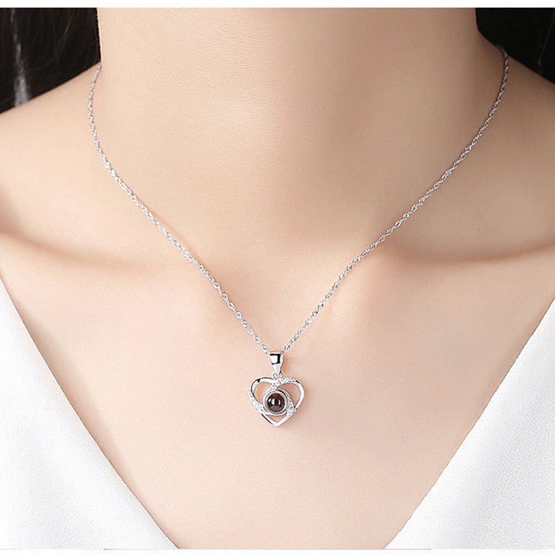 Romantic Photo Projection Heart Necklace