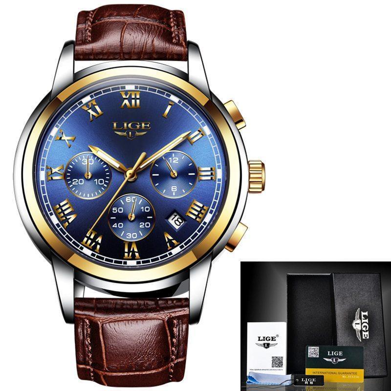 Men's Leather Casual Sport Watch