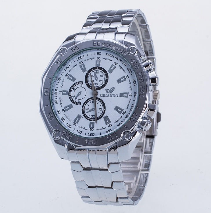 Silver Stainless Steel Men's Wristwatch