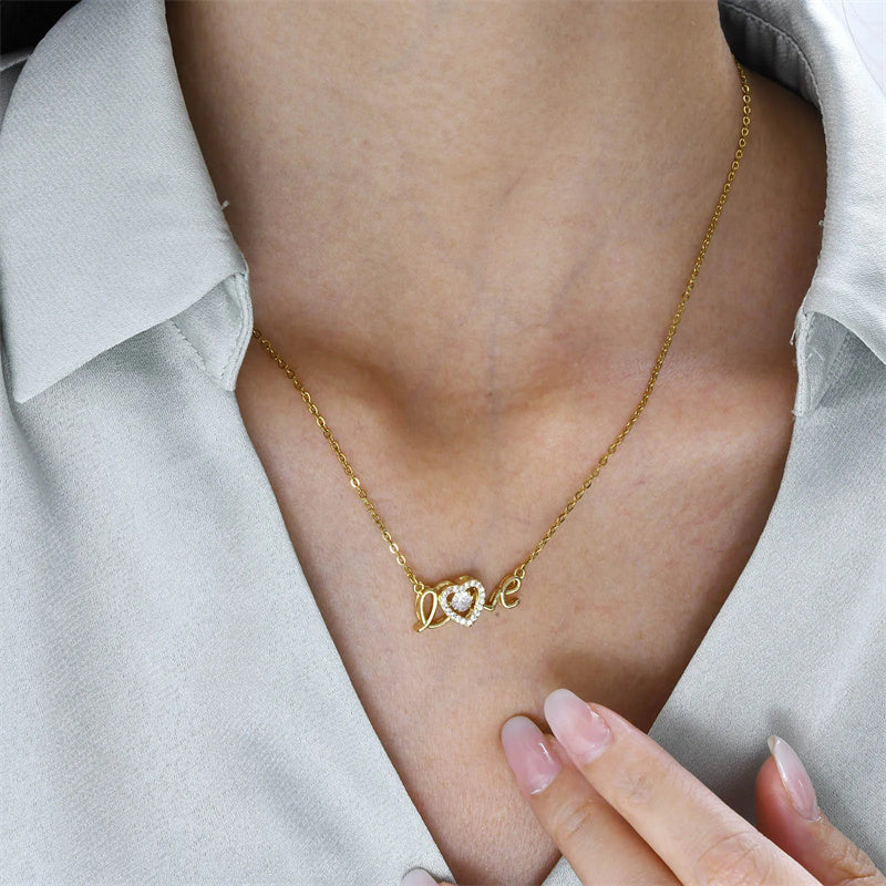 Elegant Love Letter Titanium Steel Necklace