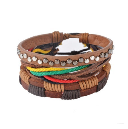 Artisan Leather Multilayer Bracelet