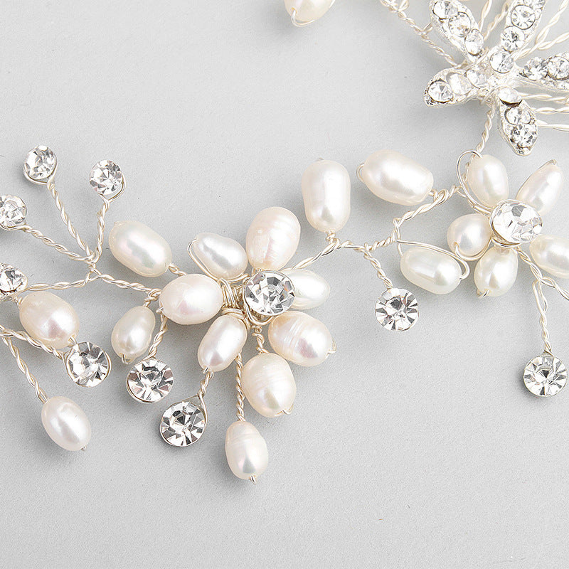 Floral Pearl & Austrian Crystal Wedding Jewelry Set