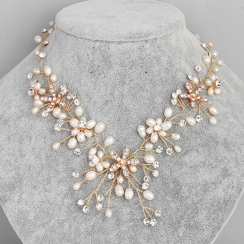 Floral Pearl & Austrian Crystal Wedding Jewelry Set