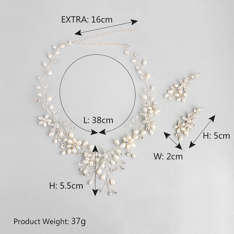 Floral Pearl & Austrian Crystal Wedding Jewelry Set