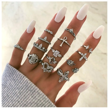 Gold Boho & Vintage Stackable Ring Set