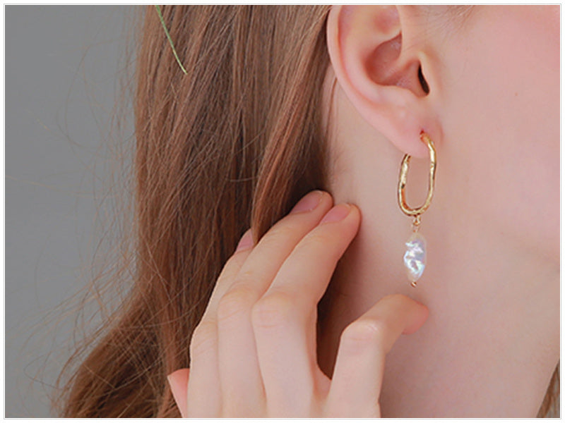 Elegant Electroplated Simple Pearl Earrings