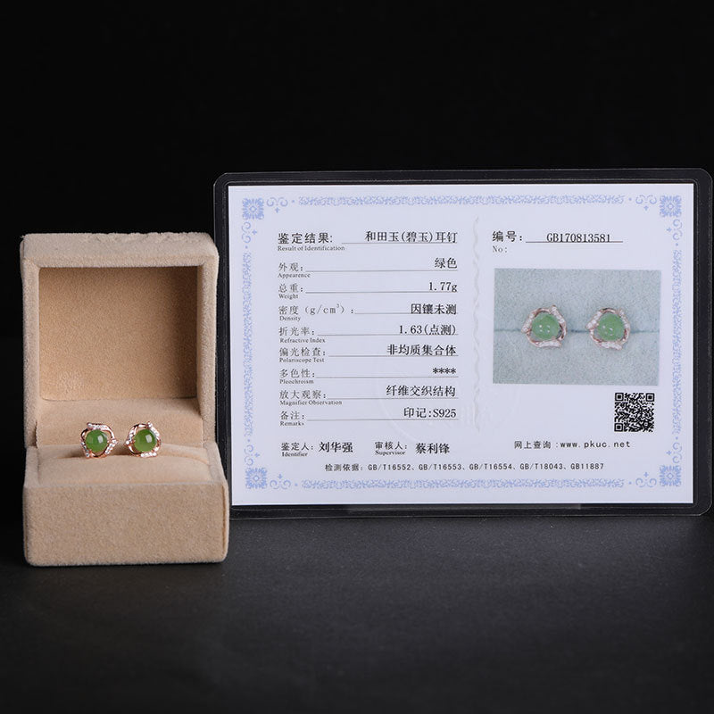 Ethnic Style Rose Gold Jasper Earrings