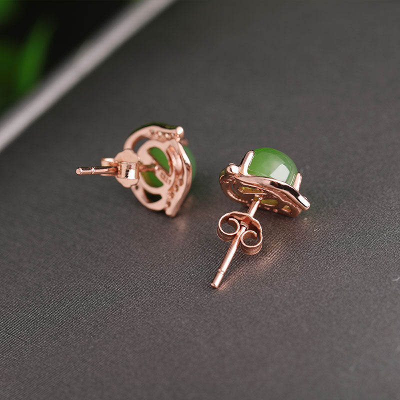 Ethnic Style Rose Gold Jasper Earrings