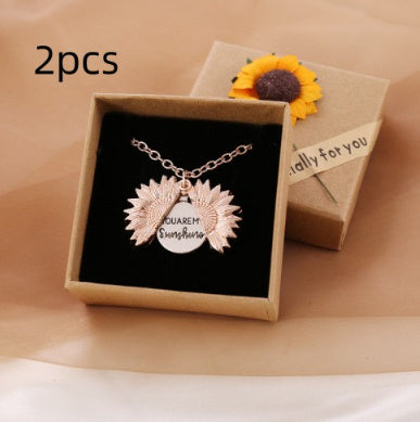 "You Are My Sunshine" Sunflower Necklace