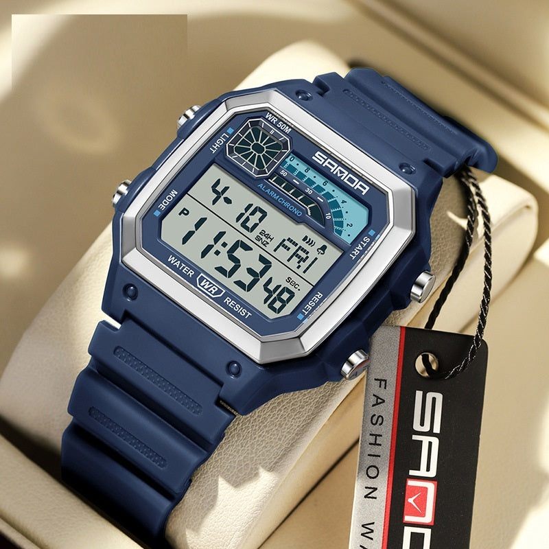 Thin Square Luminous Waterproof Sports Watch