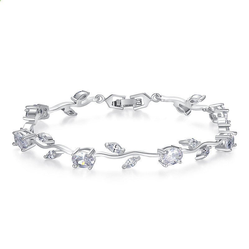 Radiant Rose Gold Plated Crystal Ladies Bracelet