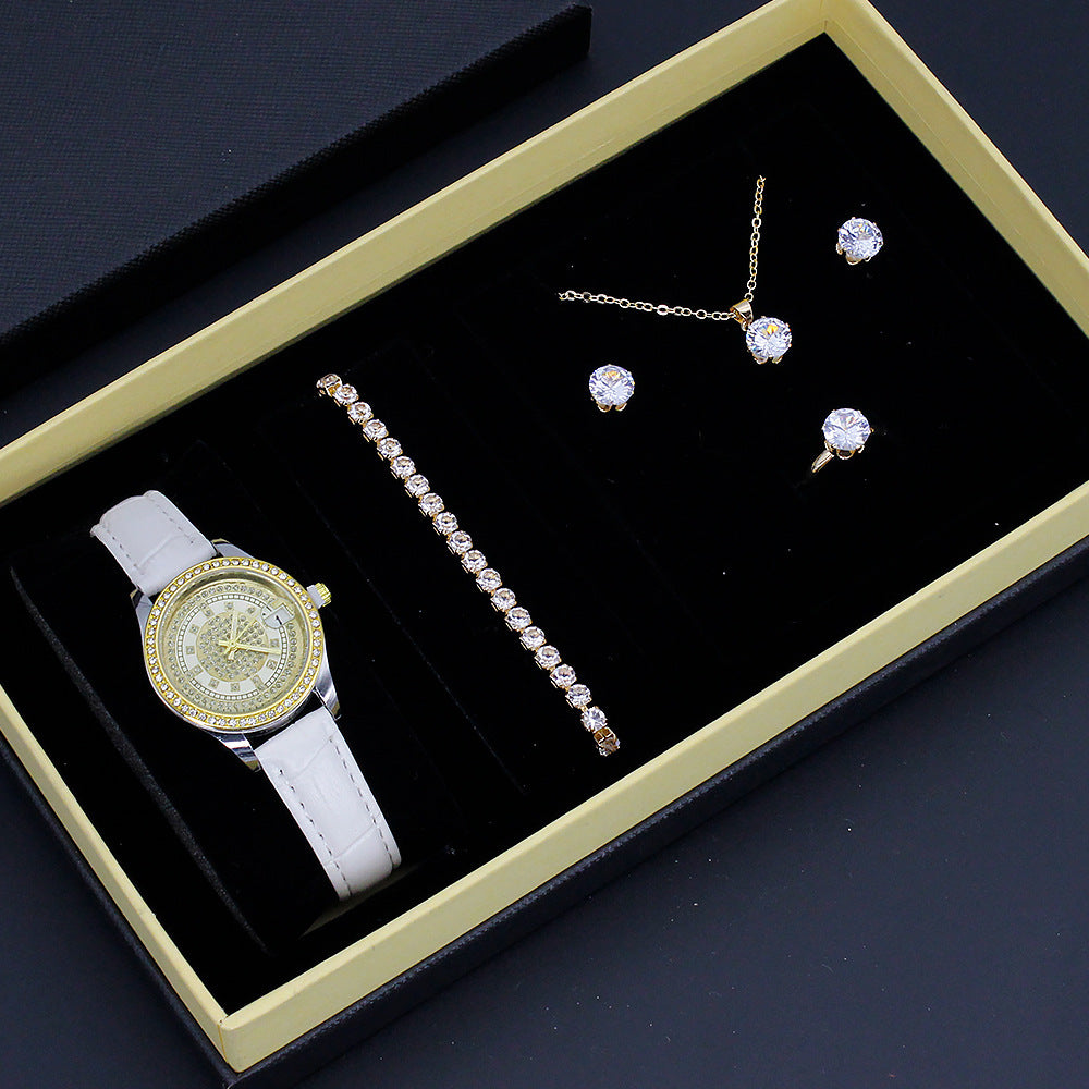 Elegant Women's Watch & Jewelry Gift Set