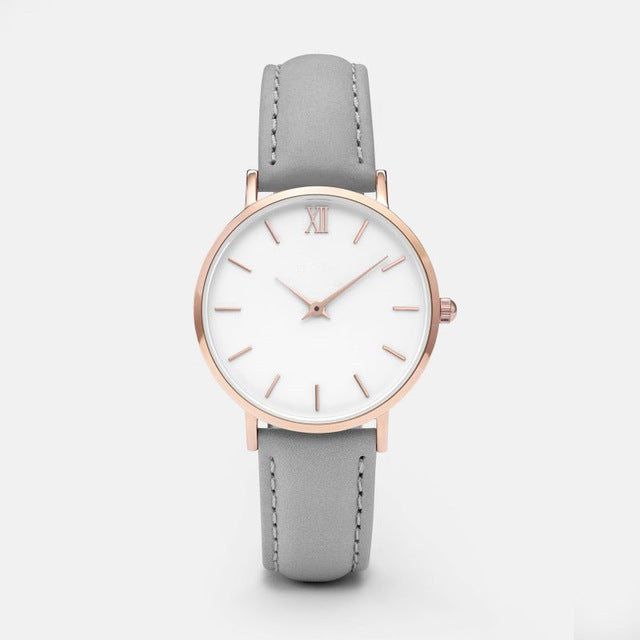 Simple & Stylish Women's Leather Quartz Watch