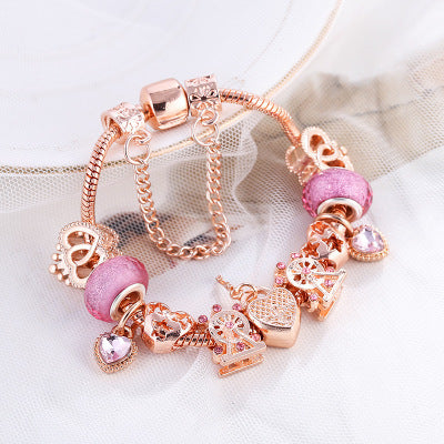 Heart & Key Ferris Wheel Charm Bracelet