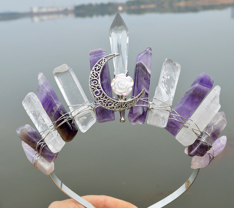 Enchanted Bloom Natural Crystal Hair Crown