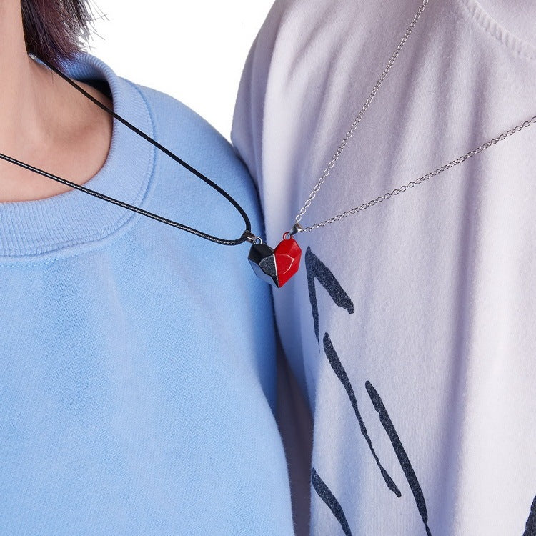 Creative Magnetic Wishing Stone Couple's Necklace