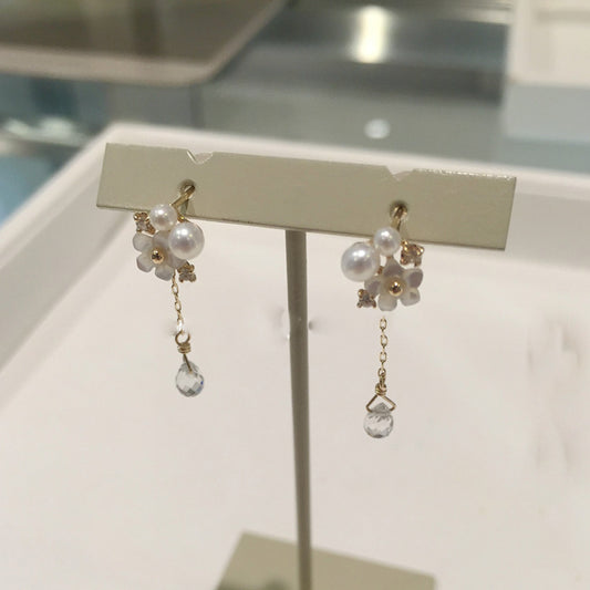 Glimmering Bloom K Gold Sterling Silver & Pearl Pendant Necklace