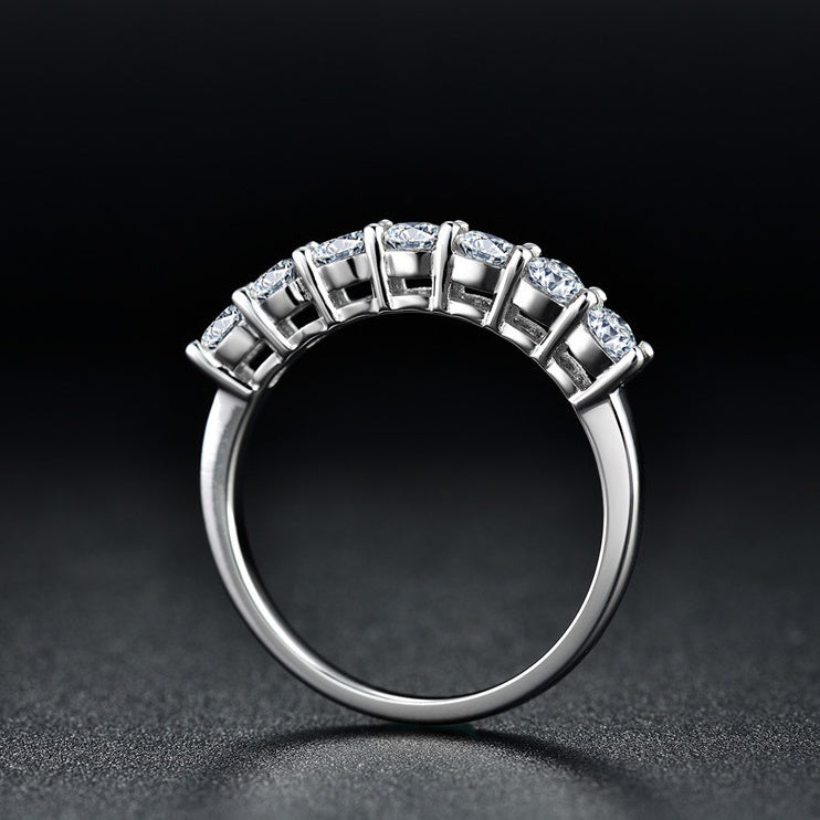 Dazzling Round Cut Moissanite Ring in Sterling Silver