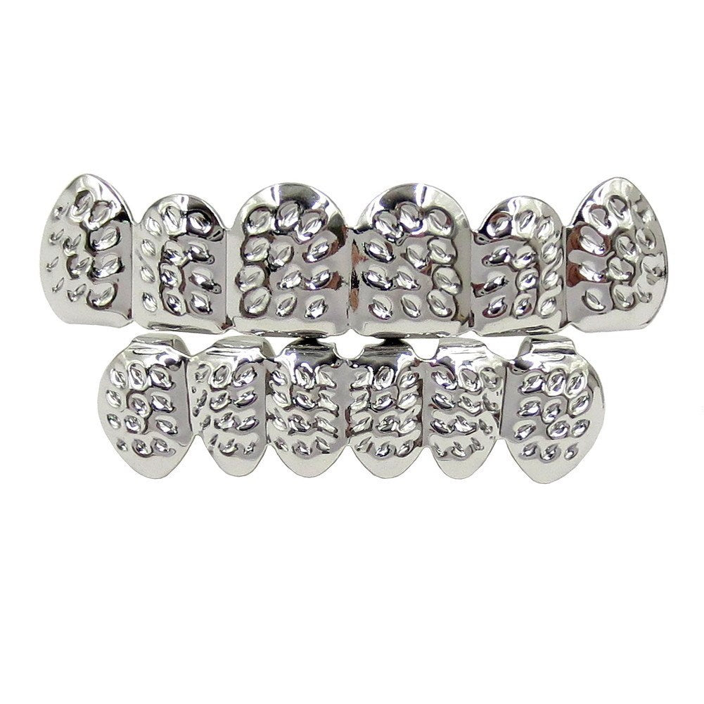 Gold Plated Hip Hop Teeth Grillz Caps - Removable Top & Bottom Set