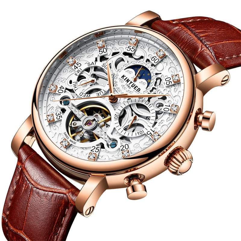 KINYUED Automatic Leather Men's Watch