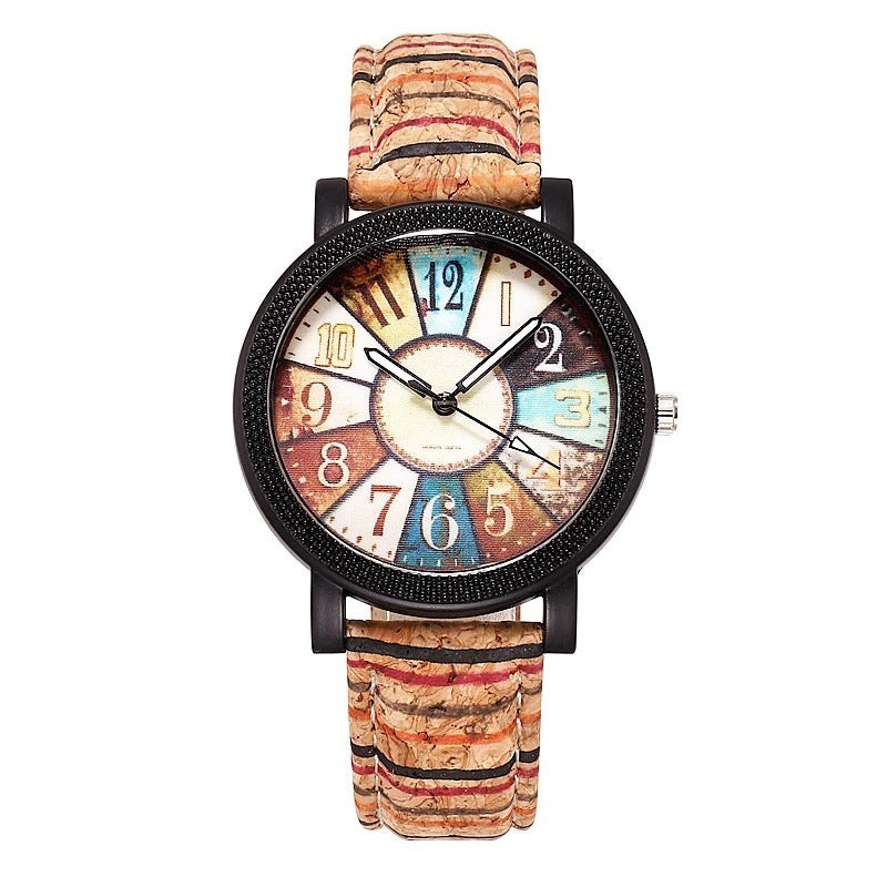 Vintage-Inspired Leather Quartz Watch for Women