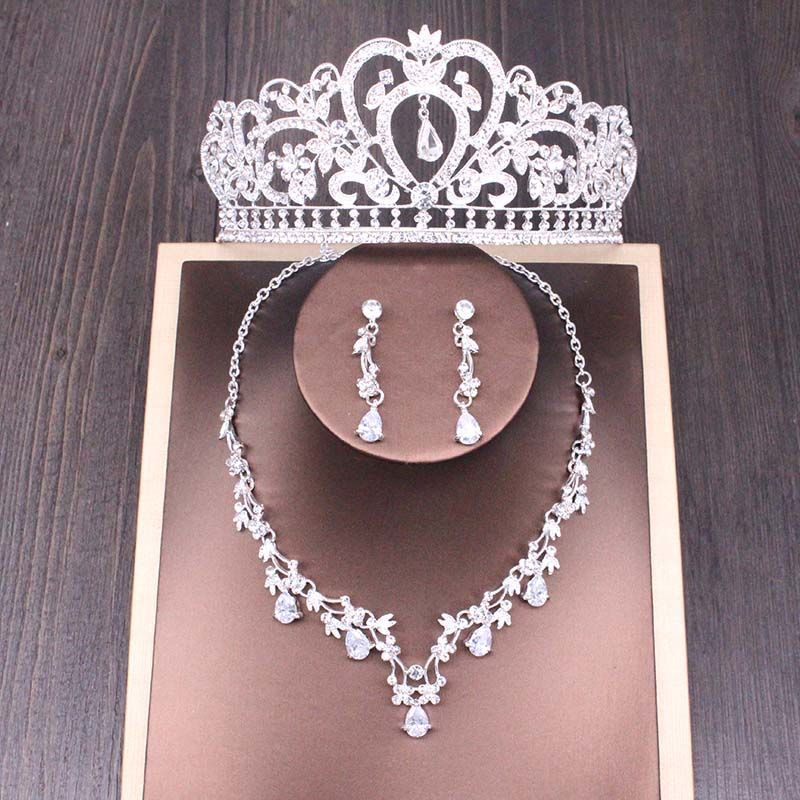 Rhinestone Bridal Crown and Jewelry Set