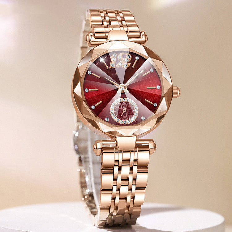 Exquisite Women's Gradient Diamond-Face Quartz Watch
