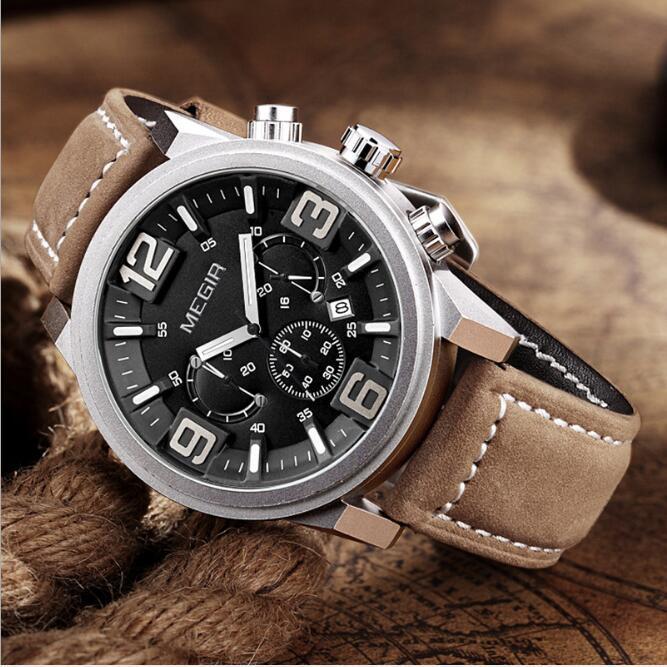 Men's Three-Eye Luminous Waterproof Sport Watch