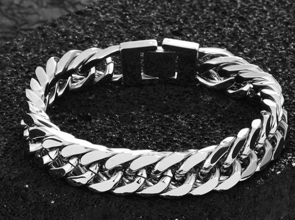 Men's Titanium Steel Double Buckle Bracelet