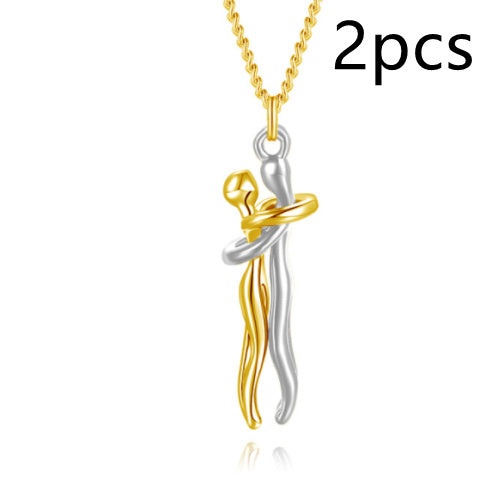 Love Hug Necklace - Unisex Couple Jewelry Simple Clavicle Chain