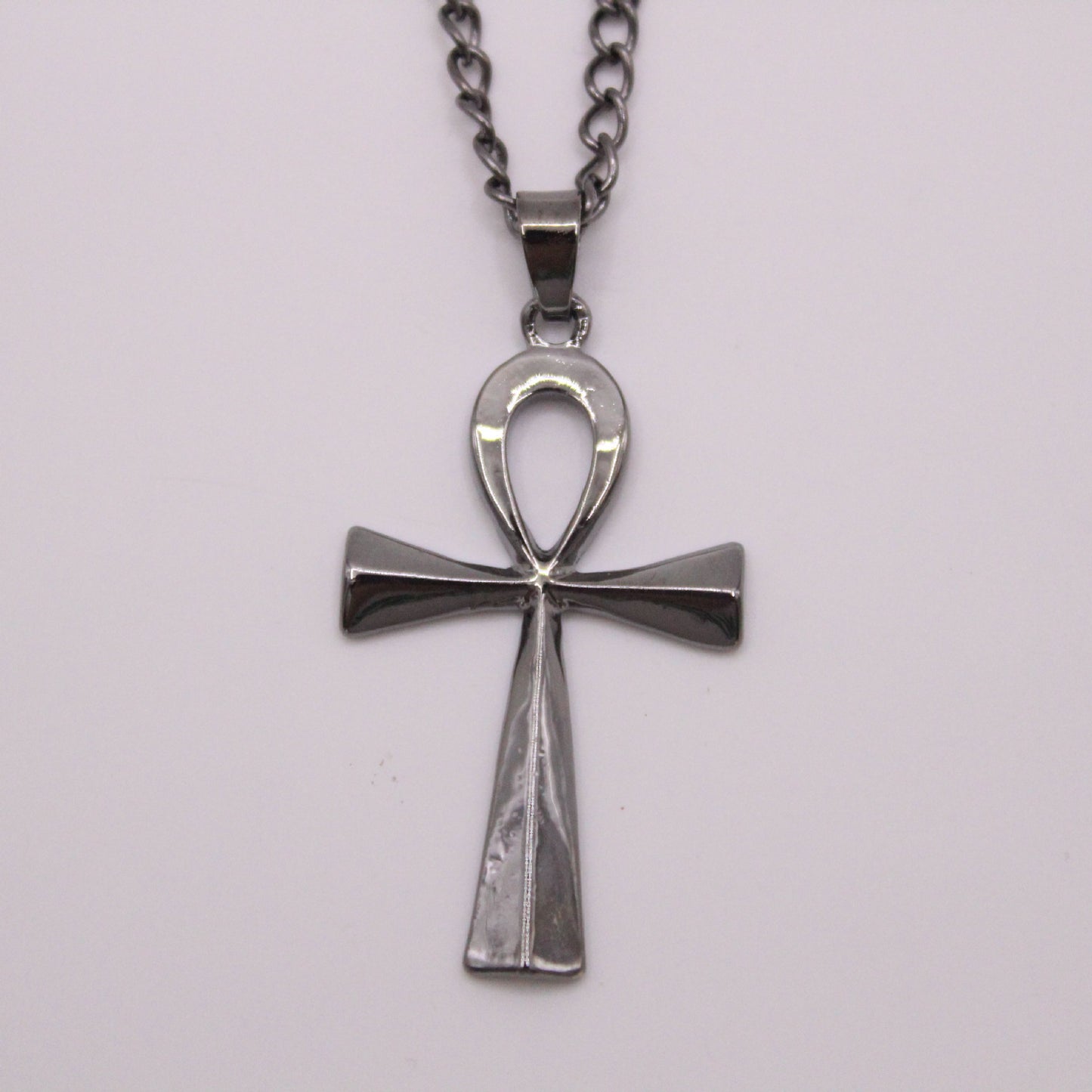 Men's Titanium Steel Ankh Cross Pendant Necklace
