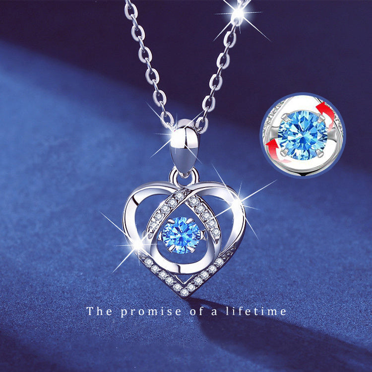 S925 Beating Heart Luxury Rhinestone Necklace