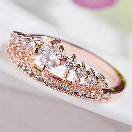 Exquisite Micro-Set Crown Ring